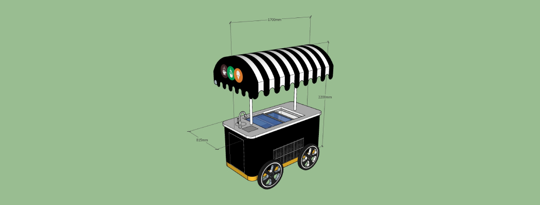 2d model of Ice cream vending cart.
